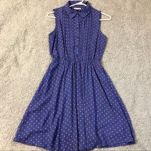 New! Blue and Orange Collared Dress